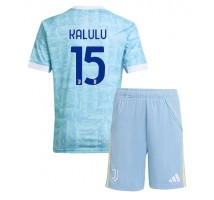 Juventus Pierre Kalulu #15 Koszulka Wyjazdowa dzieci 2025-26 Krótki Rękaw (+ krótkie spodenki)